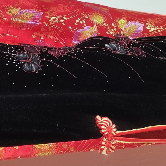 Kim fashion vintage XXL oriental cheongsam embroidered slit dress with neckline - Picture 3 of 9